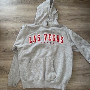 Blue 84 Gray Hoodie with Red Las Vegas Lettering